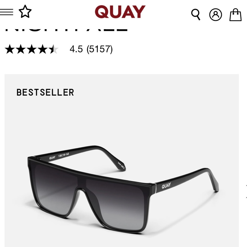 Last final sale!!!Quay Australia Black Sunglasses